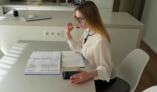 In the first -person porn, the guy pleased the student